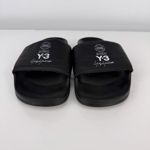 ADIDAS Adilette Y-3 Yohji Yamamoto Leather Black Slide Sandals 22.5cm Size 4 - Picture 2 of 9
